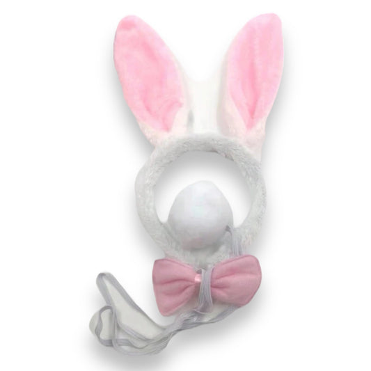 Kinky Pleasure - S016 - Bunny Ears Set - 3 Pieces - White