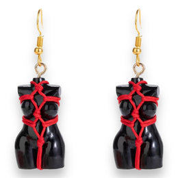 Kinky Pleasure - T007 - Earrings - Sexy Woman Shaped Body (Bondage Girl)