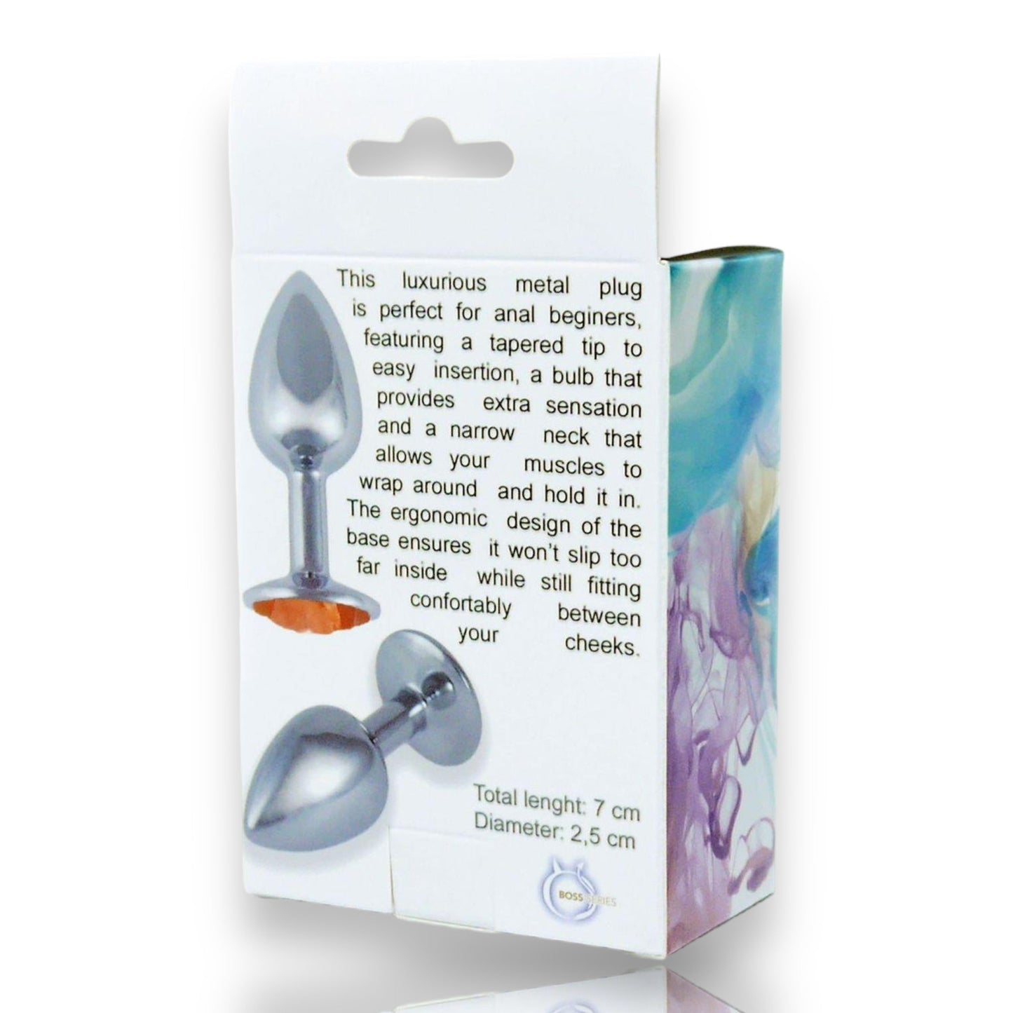 Bossoftoys - Silver Plug - Diamond Stone - Length 7 cm - Dia 2,7 cm - 4 Colours