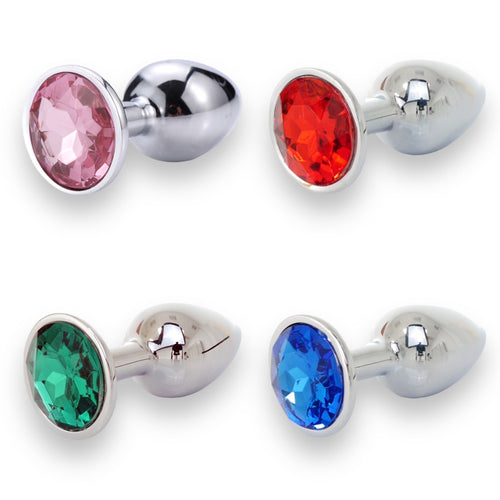 Boysoftoys - Silver Plug - Diamond Stone - Length 7 cm - Dia 2,7 cm - 4 Colours