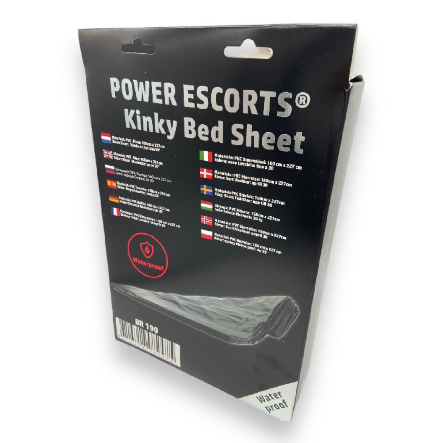 Power Escorts - BR190 - Kinky Bed Sheet Black - 160 x 227 CM