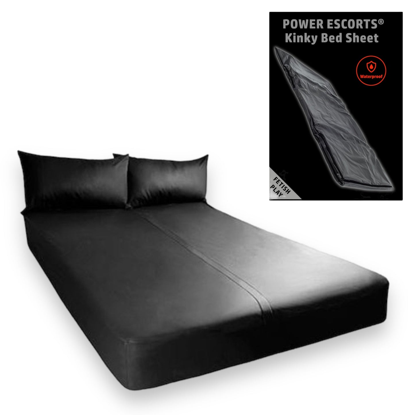 Power Escorts - BR190 - Kinky Bed Sheet Black - 160 x 227 CM