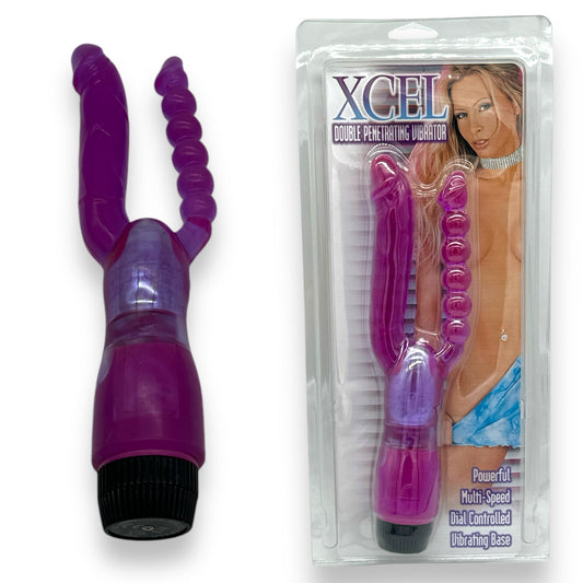 Trendy Deals - TD13177 - Excel Double Penetrating Vibrator - Purple - Strong Blister