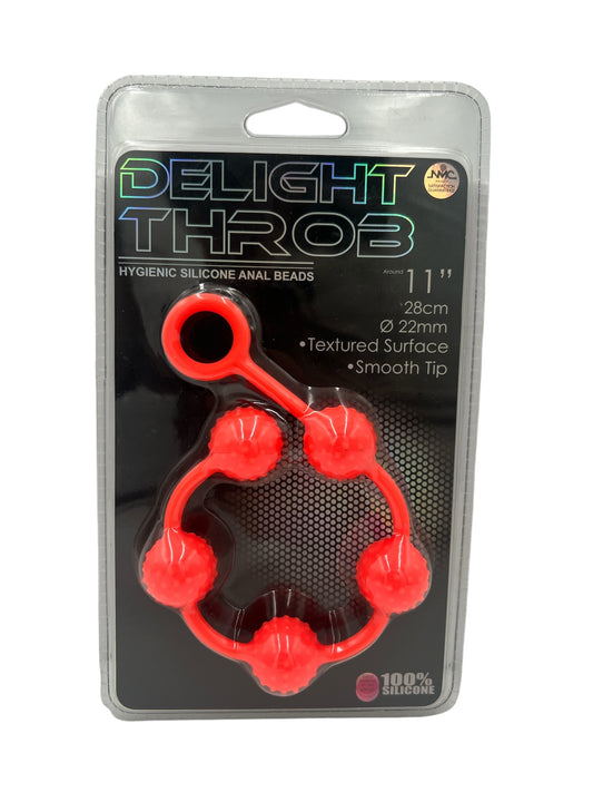 Trendy Deals - TD20129 - Delight Throb Anal Beads Red 24 CM - On Blister