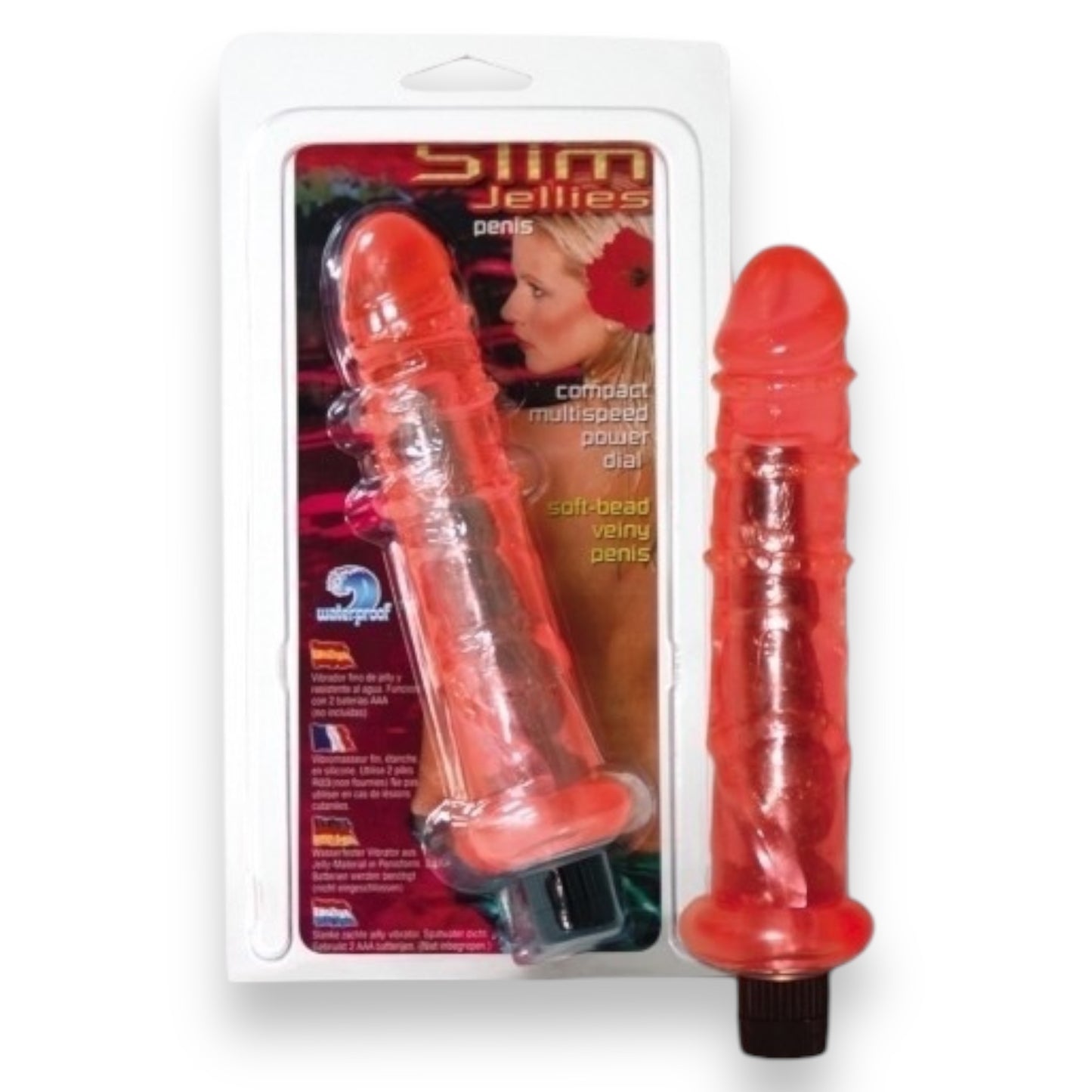 Trendy Deals - TD13202 - Slim Jellies Realistic Vibrator 13 CM / 5 Inch - Red - Perfect Pleasure