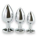 Power Escorts - BR138 - Metallic Anal Plug With Stone - 3 Pack - Colour Box- 7 Colours