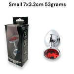 Power Escorts - BR137 - Metallic Anal Plug With Stone - 3 Sizes - 7 Colours