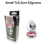 Power Escorts - BR137 - Metallic Anal Plug With Stone - 3 Sizes - 7 Colours