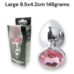Power Escorts - BR137 - Metallic Anal Plug With Stone - 3 Sizes - 7 Colours