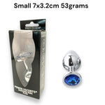 Power Escorts - BR137 - Metallic Anal Plug With Stone - 3 Sizes - 7 Colours