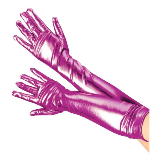 Kinky Pleasure - Hand Gloves Long Wettlook - Purple