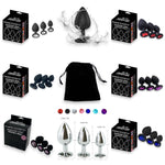 Power Escorts - BR136 -  Sillicone Anal Plug - Diamond King Black - 3-Pack - 7 Colours