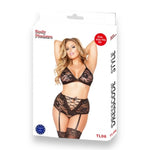 Body Pleasure - TL06 - Lingerie Set - Plus Size - Gift Box - Black - 1 Piece