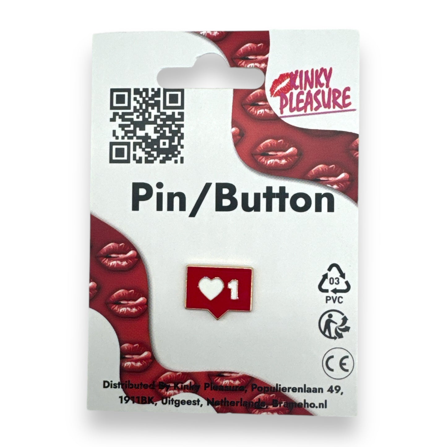 Kinky Pleasure - T054 - Red Like Button'' Badge Pin/Button