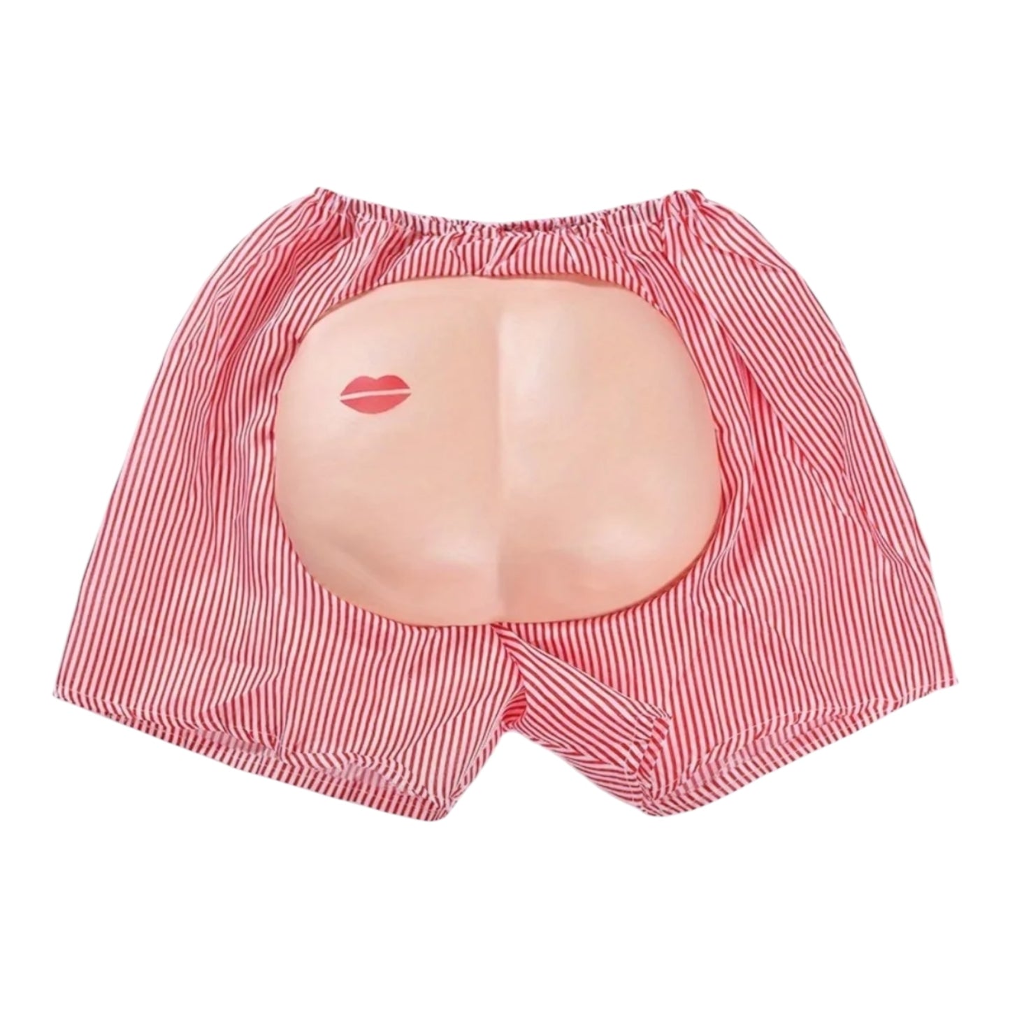 Kinky Pleasure - T229 - Fake Booty Shorts – Hilarious Gag Gift with 3D Butt & Kiss Print
