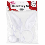 Kinky Pleasure - T288 - Roleplay Set Bunny – White – 3-Piece Costume Accessory Set