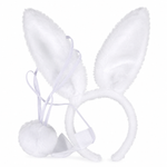 Kinky Pleasure - T288 - Roleplay Set Bunny – White – 3-Piece Costume Accessory Set