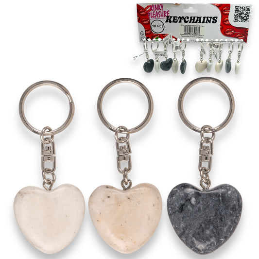 Kinky Pleasure - OB126 -Keychain Stone Heart - 3 Colours