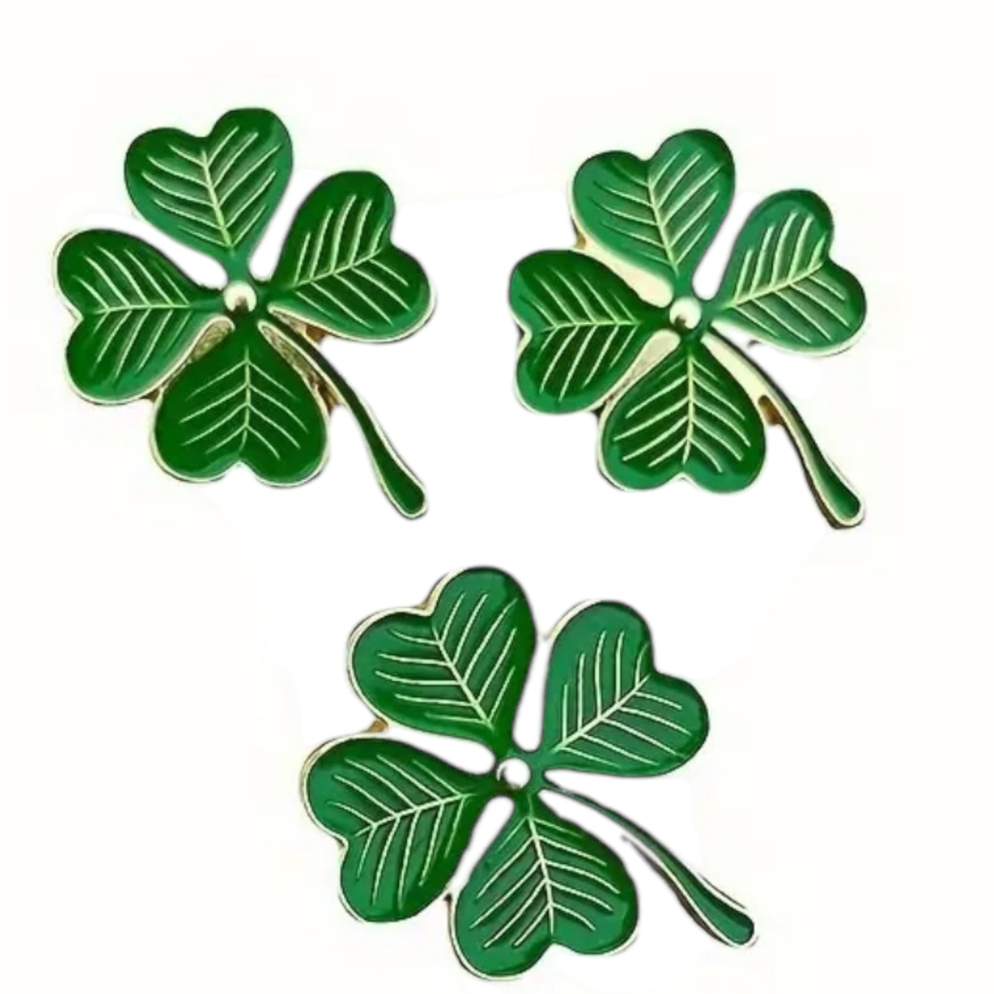 Kinky Pleasure - KPB069 - Badge / Pin - Shamrock Lucky Flower Green Medium