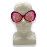 Kinky Pleasure - FT007 - Oversized Glasses with Lace Detailing - Vivacious Pink