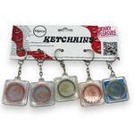 Kinky Pleasure - G014 - Keychain Condoms With Sexy Text - Display - 6 Pieces