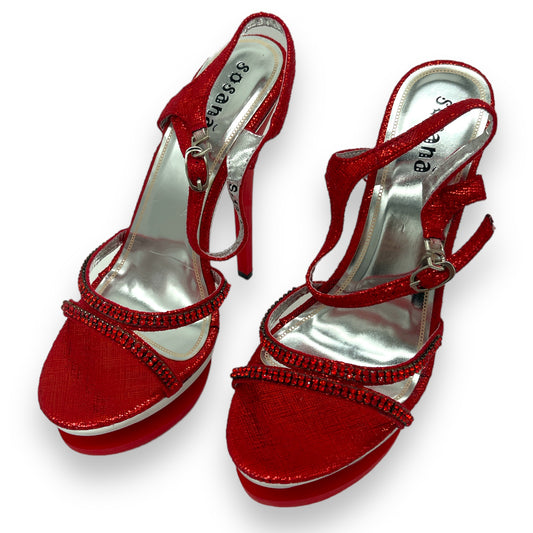 Kinky Pleasure - PM008 - Sexy Heels With Diamonds - Red - Size 37 - 1 Piece