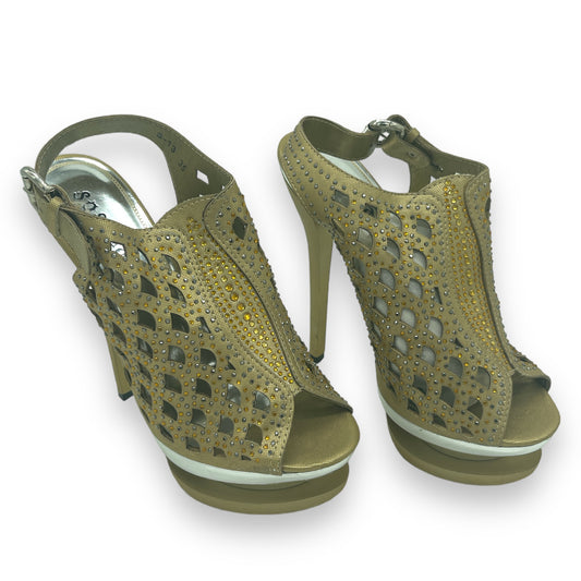 Kinky Pleasure - PM012 - Sexy Heels With Diamonds - Gold - 2 Sizes - 1 Piece