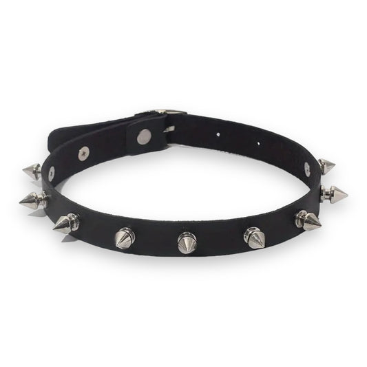 Kinky Pleasure - T083 - Spiked Choker - (With Spikes) - 3 Colours - 40cm