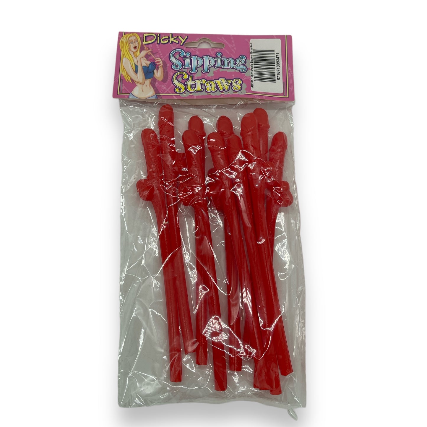 Kinky Pleasure - AB001 - Penis Straws 10pcs - 7 Colours - 1 Piece