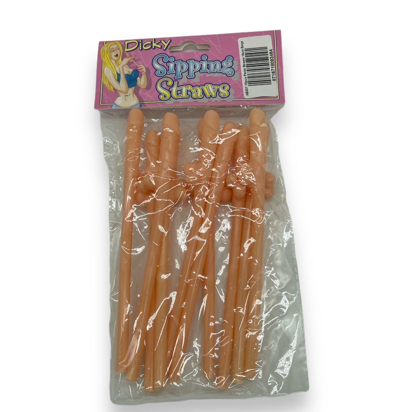 Kinky Pleasure - AB001 - Penis Straws 10pcs - 7 Colours - 1 Piece