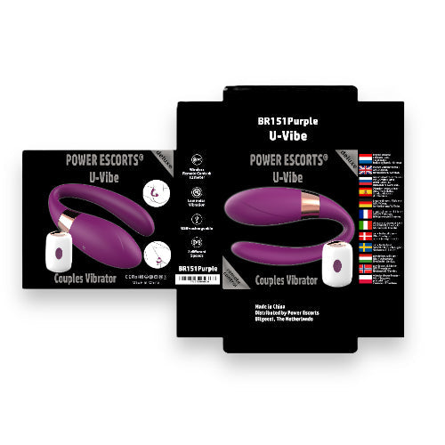 Power Escorts - BR151 - U-Vibe Couple Vibrator - Remote Control - 7 Functions - 3 Colours