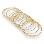Kinky Pleasure - S020 - Exclusive 10-Piece Silver & Gold Bracelet Set for Women - 2 Colours