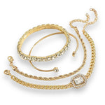 Kinky Pleasure - S022 - Exclusive Diamond 4-Piece Silver & Gold Bracelet Set for Women - 2 Colours