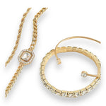 Kinky Pleasure - S022 - Exclusive Diamond 4-Piece Silver & Gold Bracelet Set for Women - 2 Colours