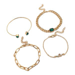 Kinky Pleasure - S024 - Exclusive 4-Piece Diamond Green Bracelet Set for Women