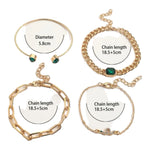 Kinky Pleasure - S024 - Exclusive 4-Piece Diamond Green Bracelet Set for Women