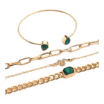Kinky Pleasure - S024 - Exclusive 4-Piece Diamond Green Bracelet Set for Women