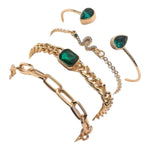 Kinky Pleasure - S024 - Exclusive 4-Piece Diamond Green Bracelet Set for Women