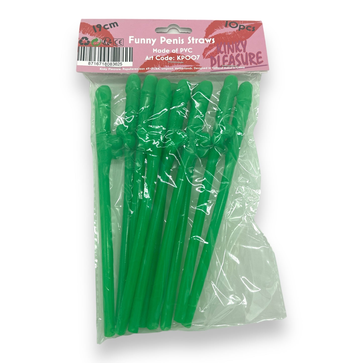 Kinky Pleasure - KP007 - Penis Straws 10pcs - 7 Colours - 1 Piece