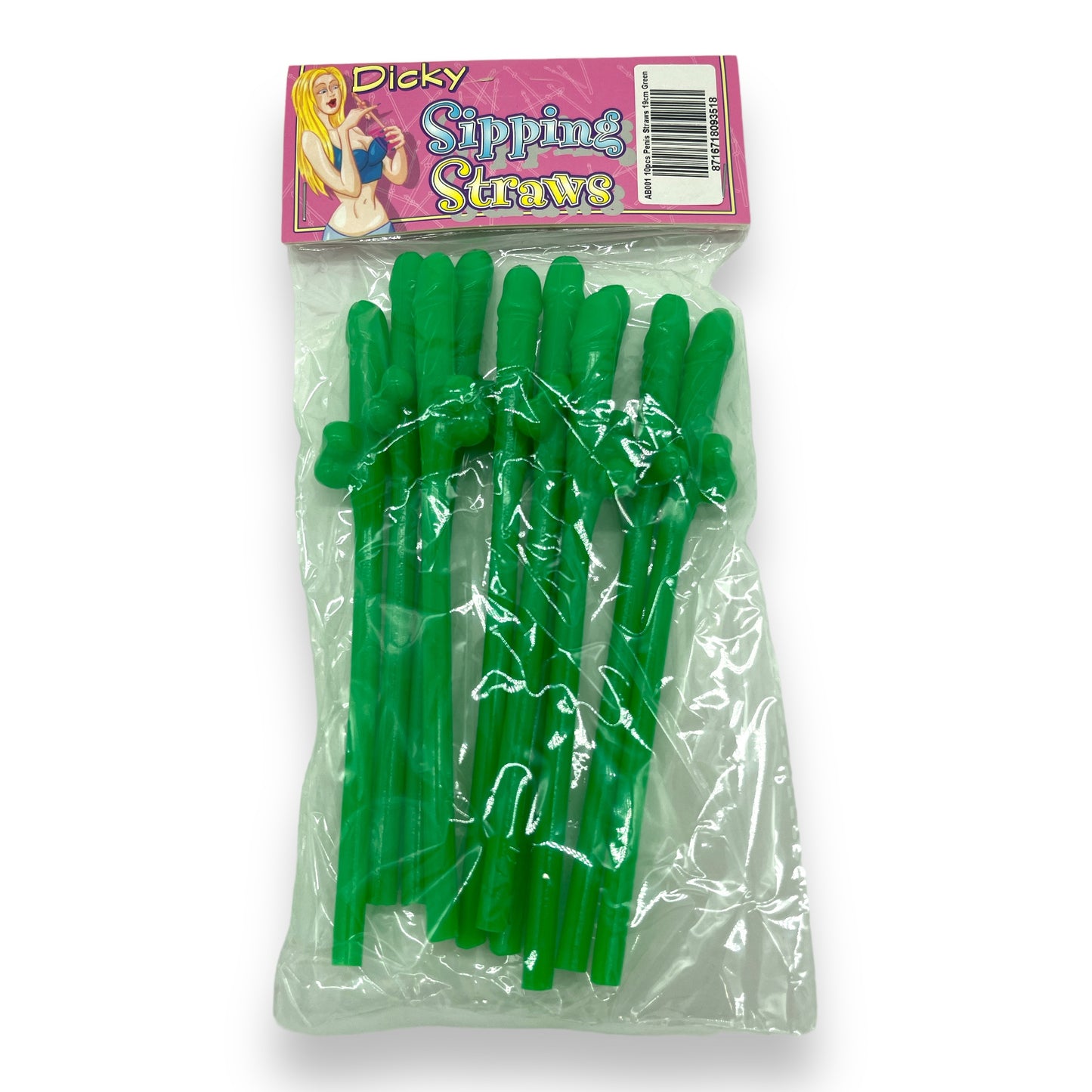 Kinky Pleasure - AB001 - Penis Straws 10pcs - 7 Colours - 1 Piece