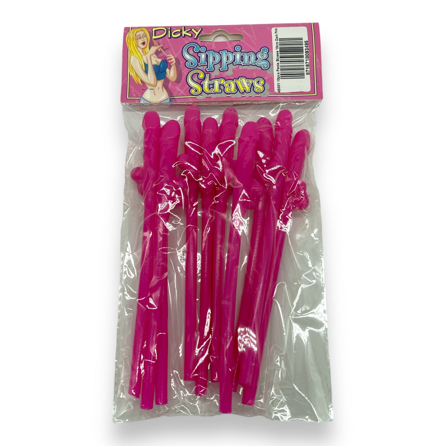 Kinky Pleasure - AB001 - Penis Straws 10pcs - 7 Colours - 1 Piece