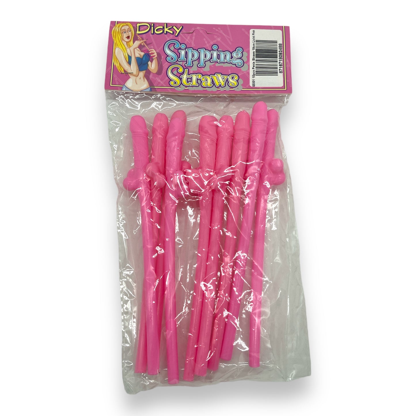 Kinky Pleasure - AB001 - Penis Straws 10pcs - 7 Colours - 1 Piece