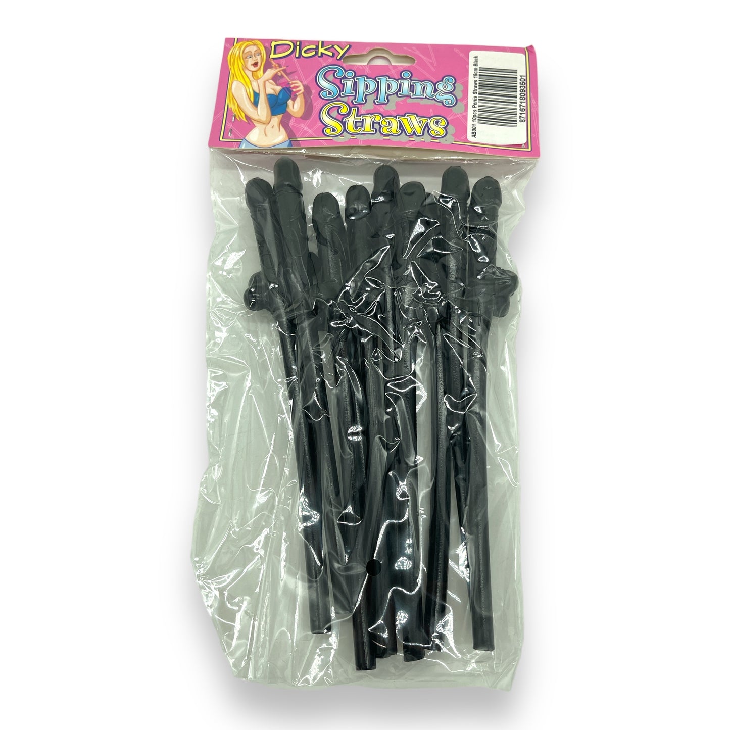 Kinky Pleasure - AB001 - Penis Straws 10pcs - 7 Colours - 1 Piece