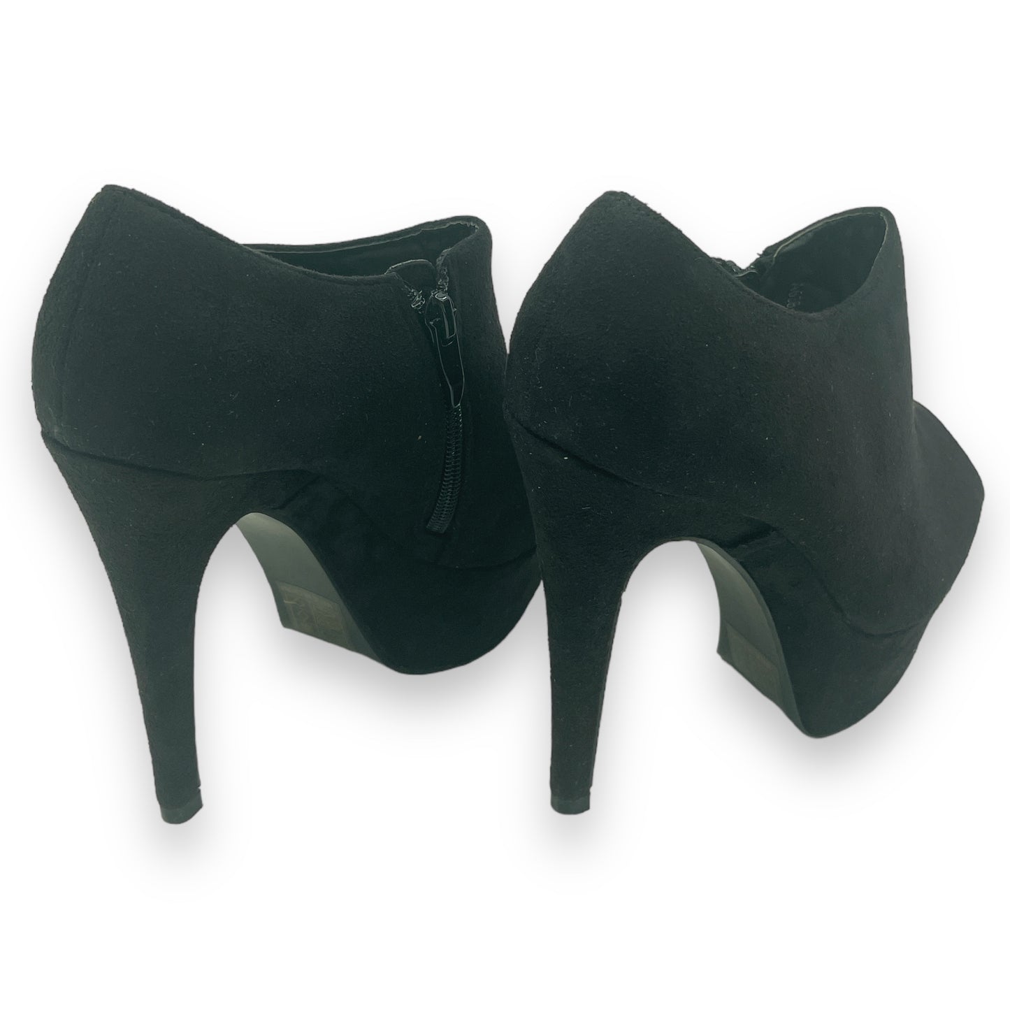 Kinky Pleasure - PM013 - Sexy Heels – Black Platform Ankle Heels with Zipper