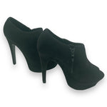 Kinky Pleasure - PM013 - Sexy Heels – Black Platform Ankle Heels with Zipper