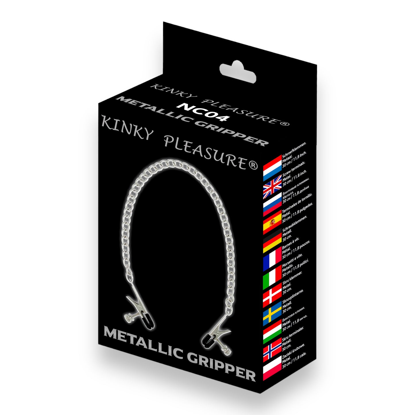 Kinky Pleasure  - NC04 - Metallic Gripper Kinky Clamps - Heavy version - Nipple clamps - Stylish Colour box
