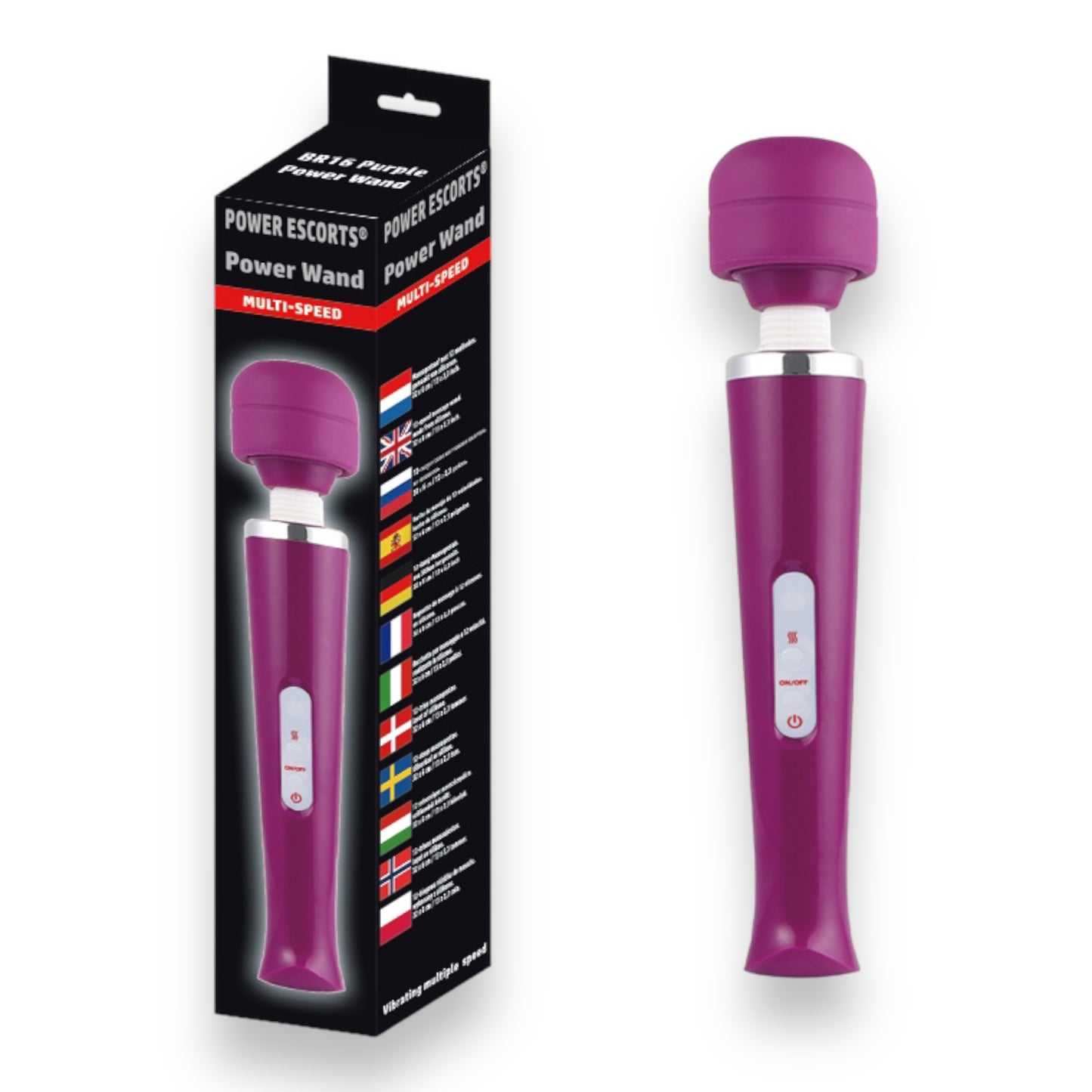 Power Escorts - BR16 - Power Wand Massager - 12-Speed - WIRELESS - 4 Colours