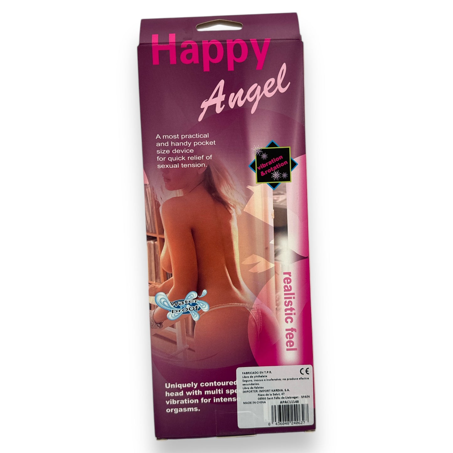 Trendy Deals - TD11148- Happy Angel Rotating Vibrator 23 CM / 9 Inch - Blue - Nice Colourbox