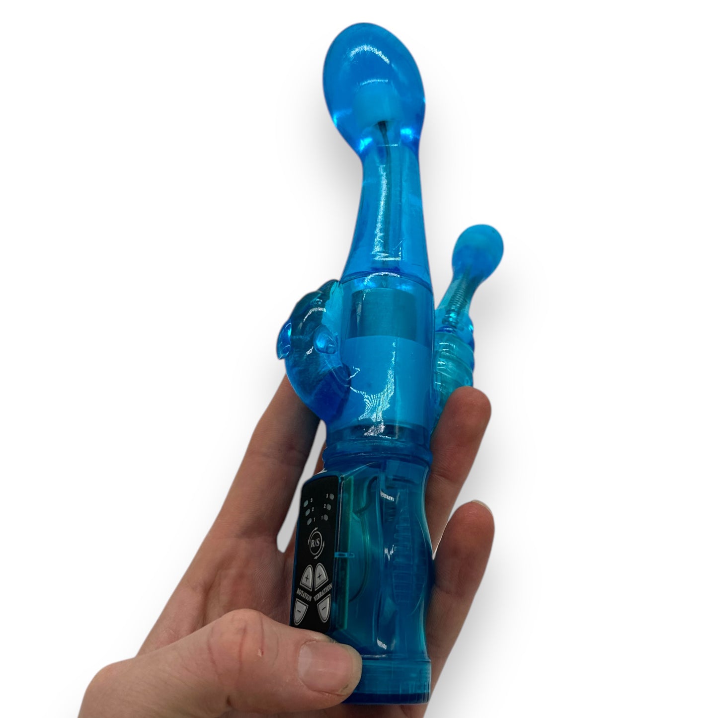 Trendy Deals - TD11148- Happy Angel Rotating Vibrator 23 CM / 9 Inch - Blue - Nice Colourbox