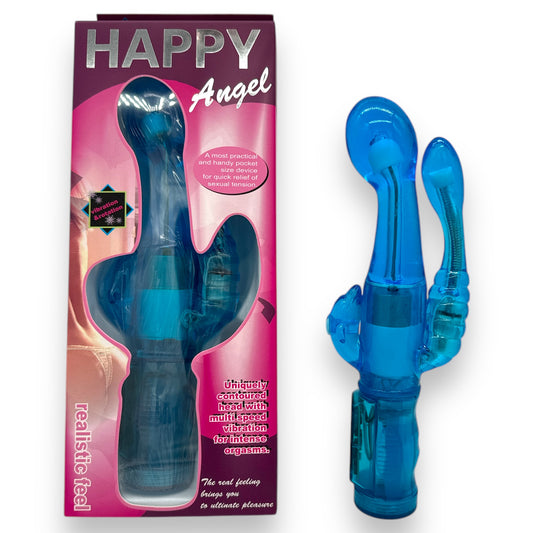 Trendy Deals - TD11148- Happy Angel Rotating Vibrator 23 CM / 9 Inch - Blue - Nice Colourbox